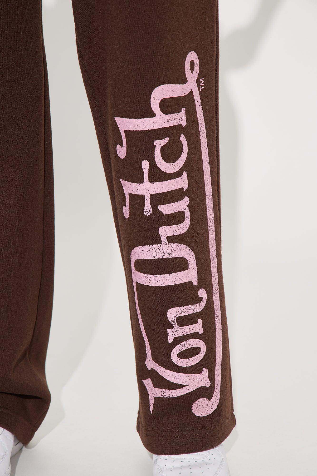 Von Dutch Washed Wide Leg Pant - Brown Product Image