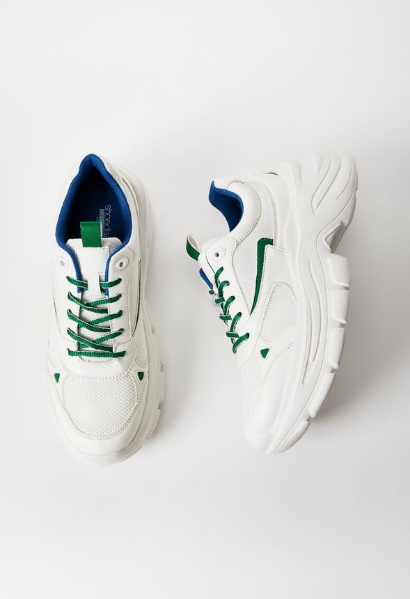 JustFab Margaux Platform Loafer Pump Womens Black/ White Size 8.5 Product Image