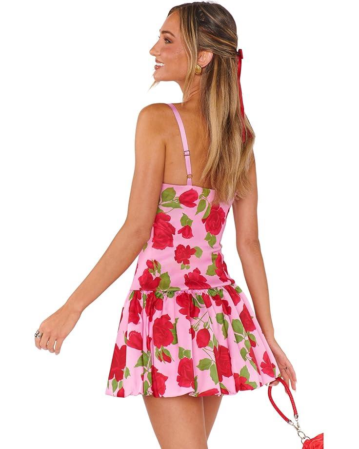 Collared Bow Neck Puff Sleeve Knit Dress Product Image