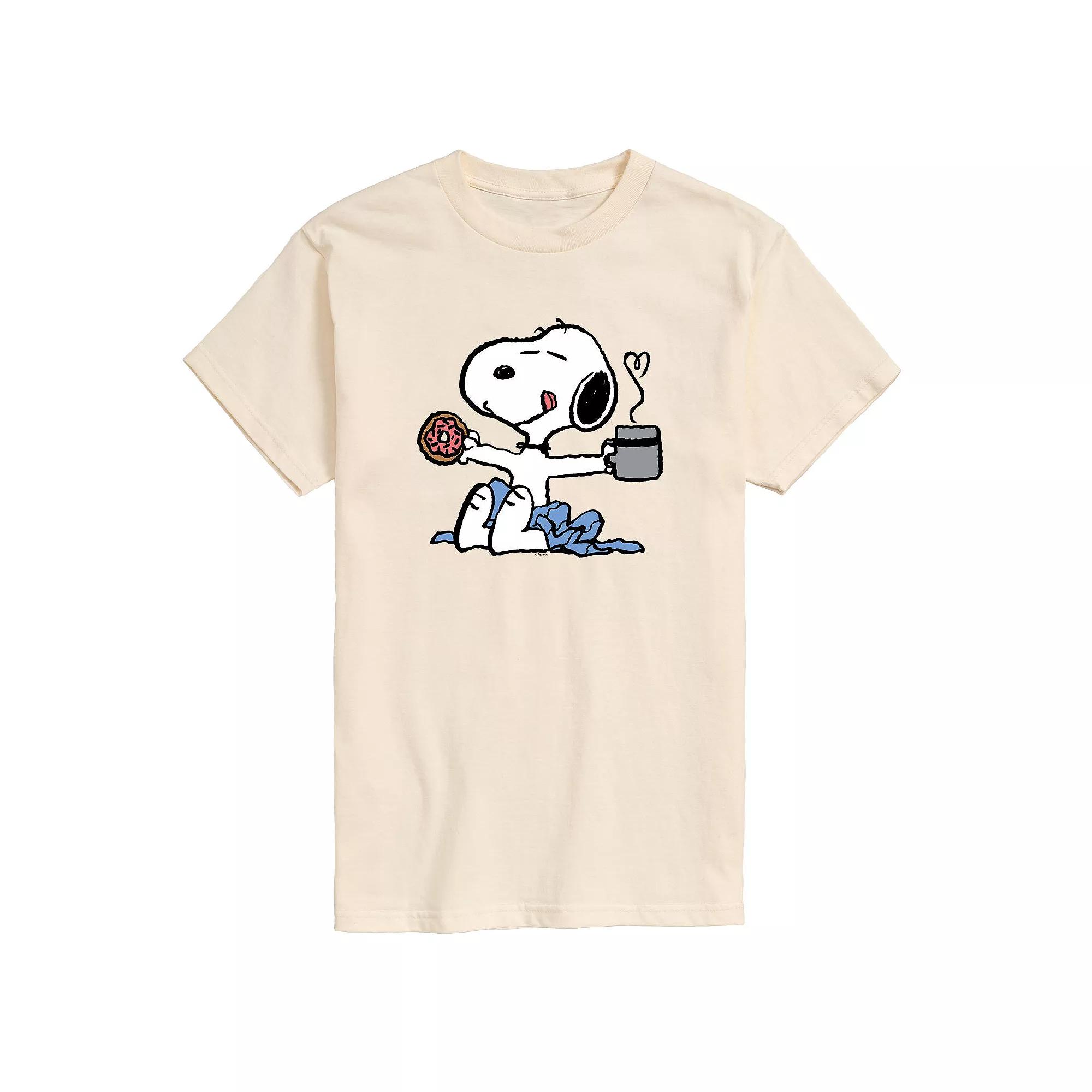 Men's Peanuts Donut Coffee Snoopy Tee,  Product Image