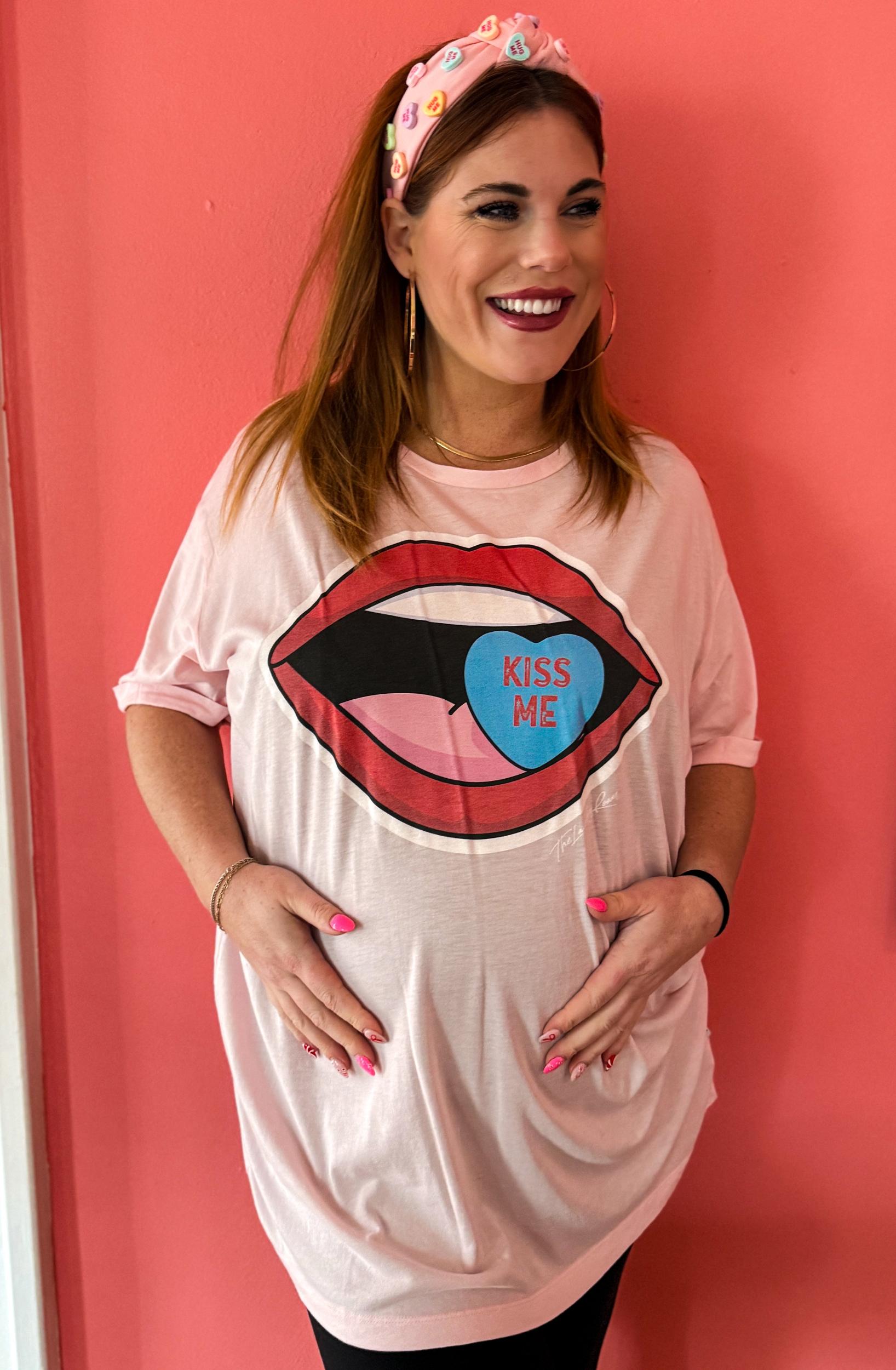 Sweethearts Kiss Me Oversized Tee Product Image