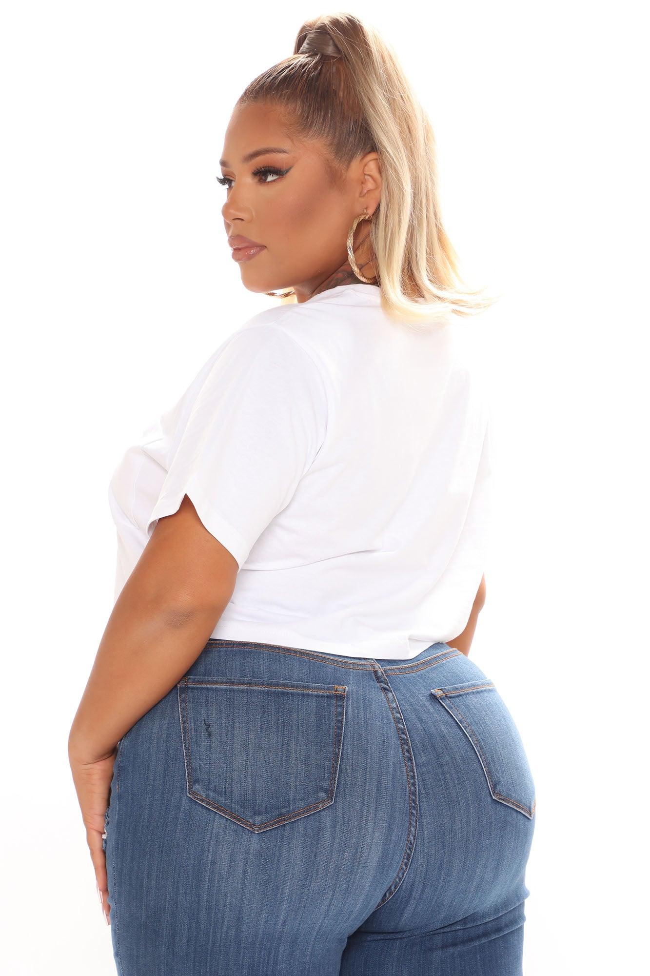 Elisa Relaxed Crop Tee - White Product Image