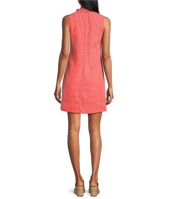Tommy Bahama Ruffle Split V-Neck Sleeveless Side Pocket Dress Product Image