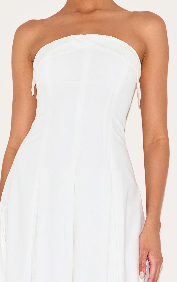 White Bandeau Pleated Midaxi Dress Product Image