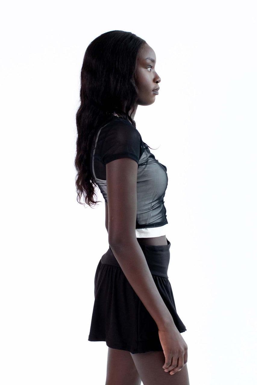 Button Down Mesh Top Product Image