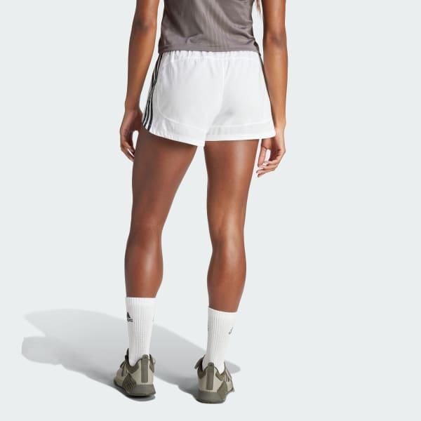 adidas Pacer Training 3-Stripes Woven High-Rise Shorts White L 3 Womens Product Image