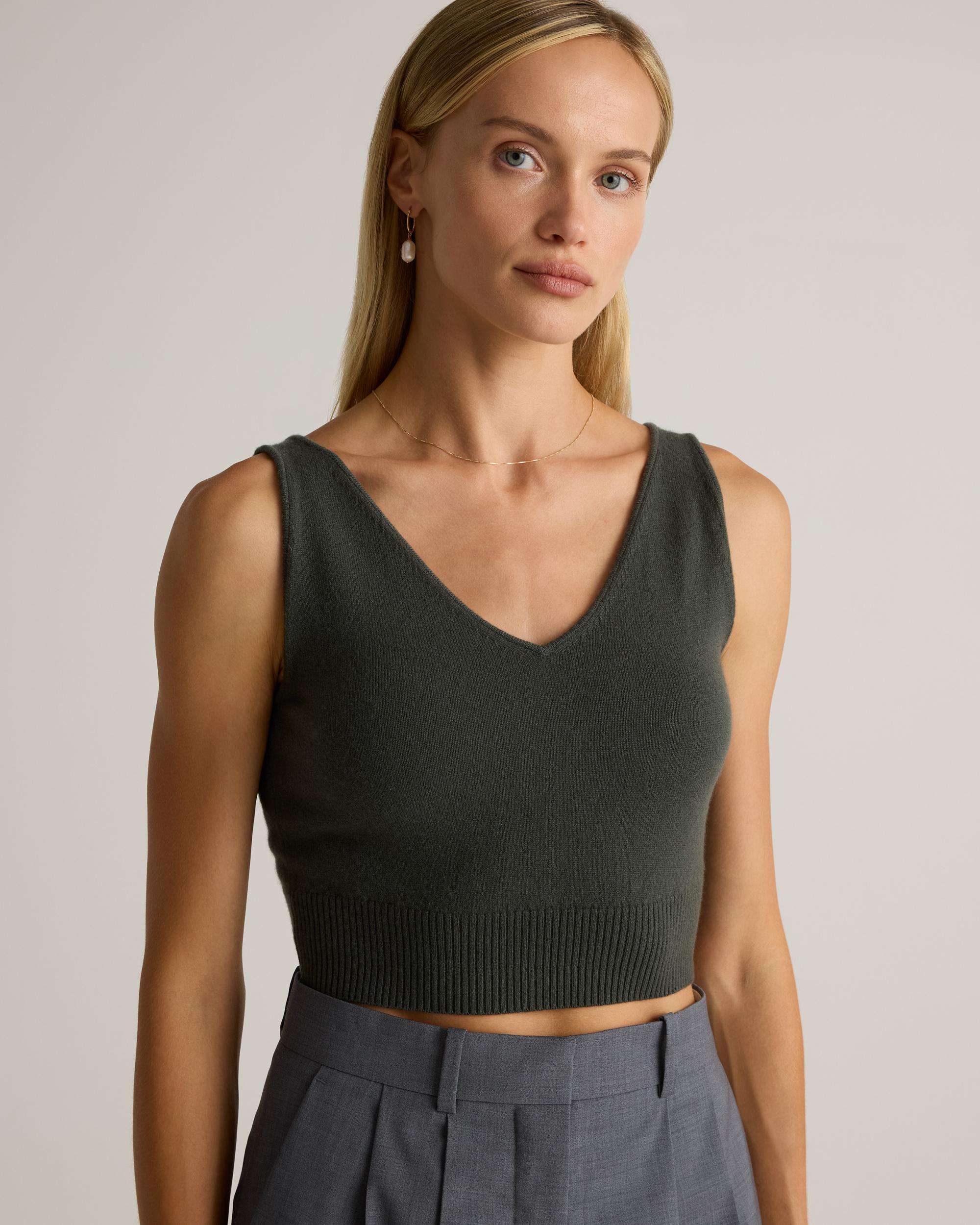Quince | Women's Mongolian Cashmere Cropped Tank Top Product Image