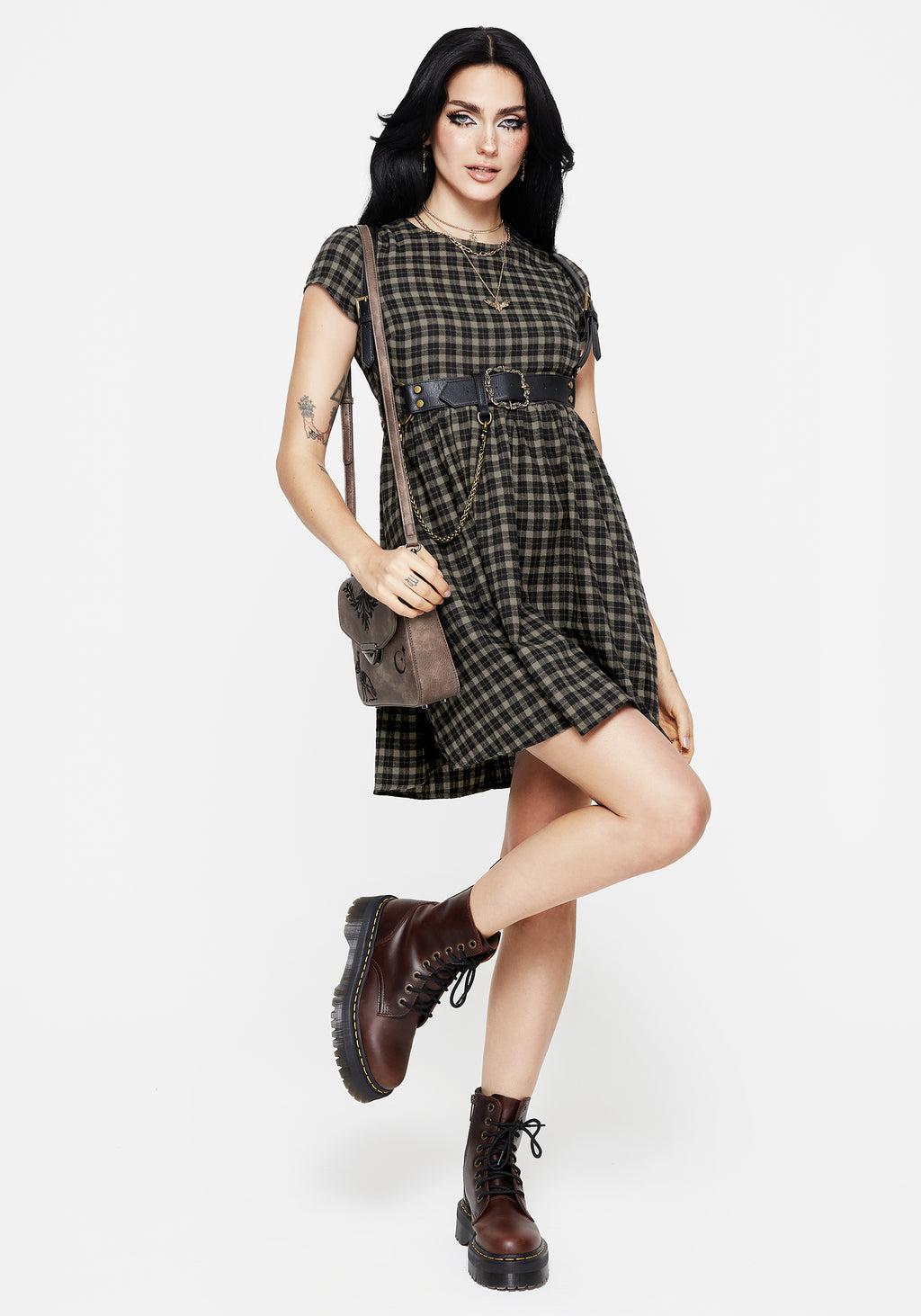 Terra Mini Smock Dress - Olive Product Image