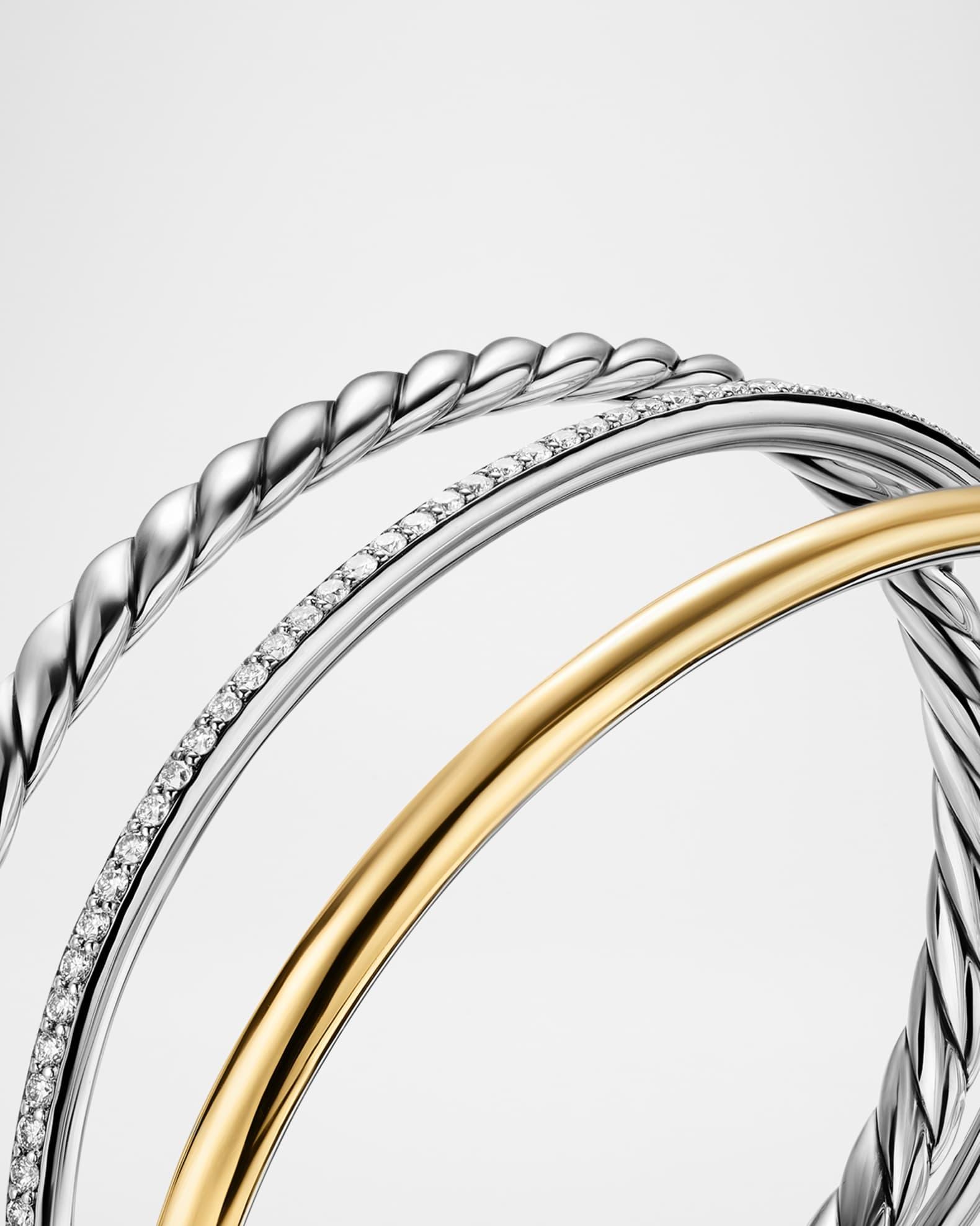 Cable Bracelet with Gemstone in Silver with 18K Gold, 4mm Product Image