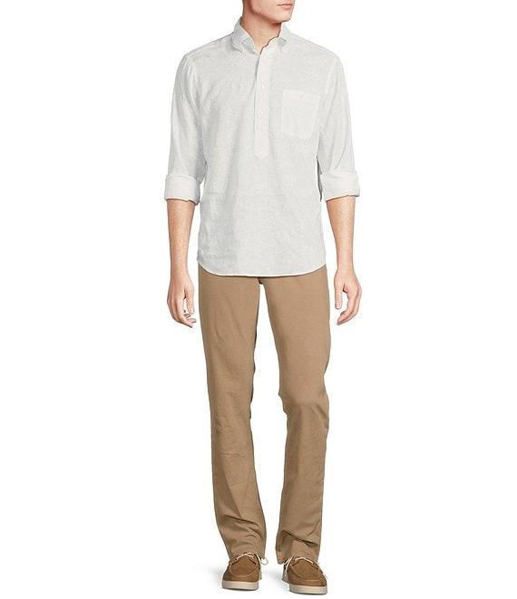 Cremieux Blue Label Cape Town Collection Leaf Print Long Sleeve Polo Shirt Product Image