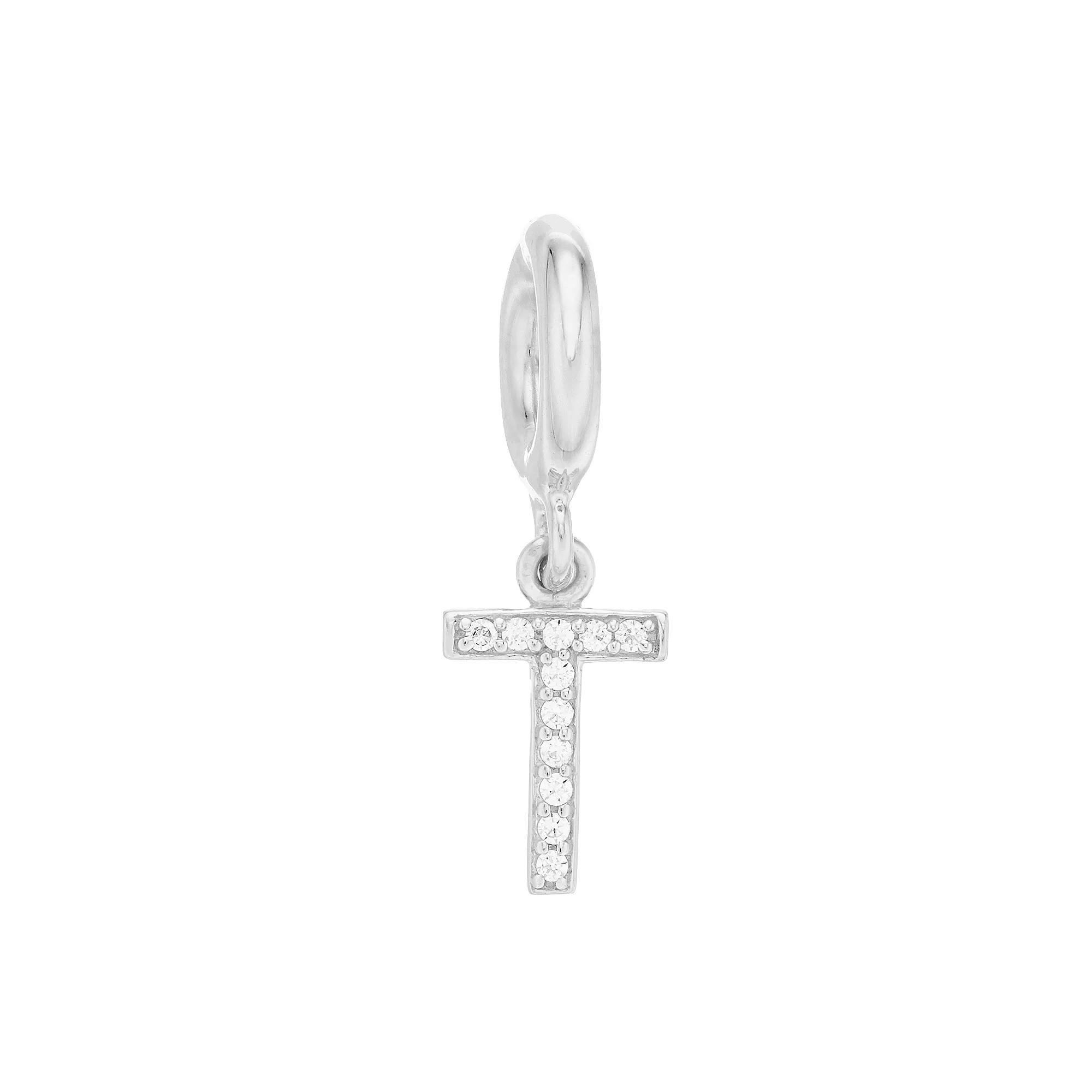SIRI USA by TJM Sterling Silver Cubic Zirconia Initial Charm, Women's Product Image
