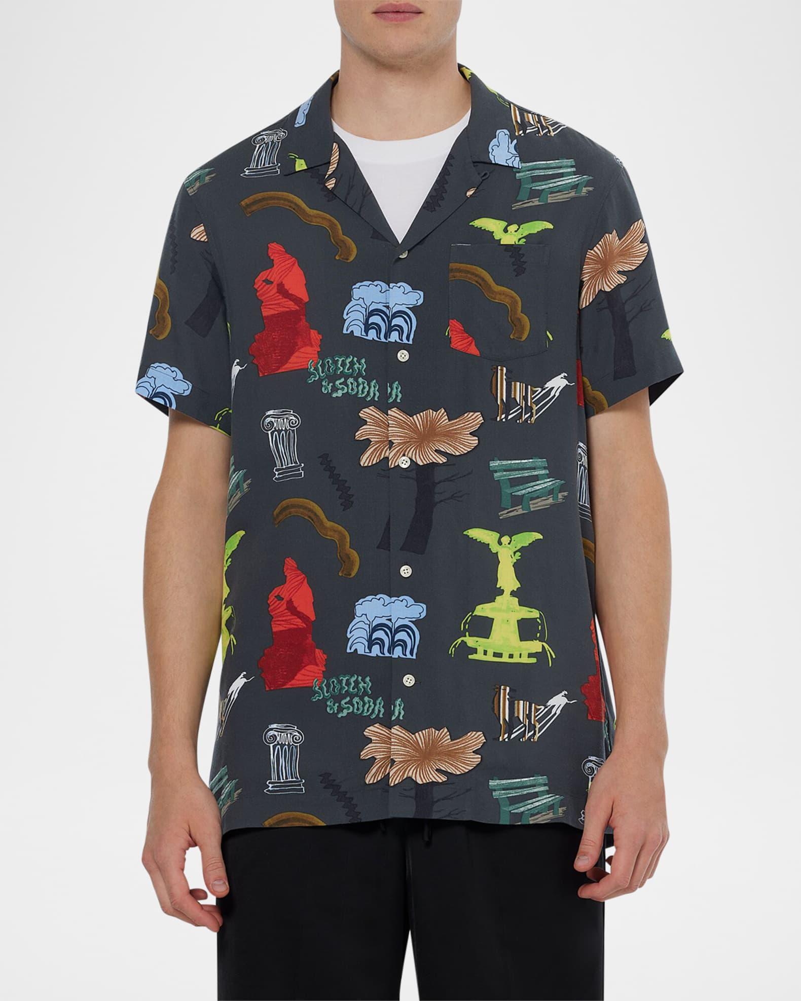 Men's Allover-Print Camp Shirt Product Image