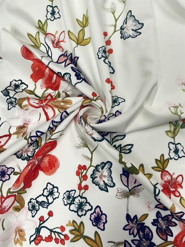 Long Sleeves Loose Elasticity Flower Print Round-Neck Maxi Dresses Product Image