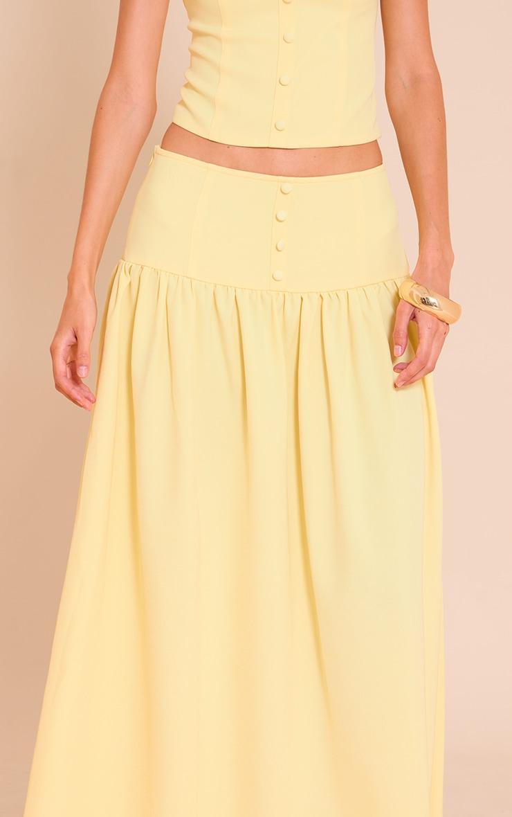Lemon Woven Pleated Midaxi Skirt Product Image