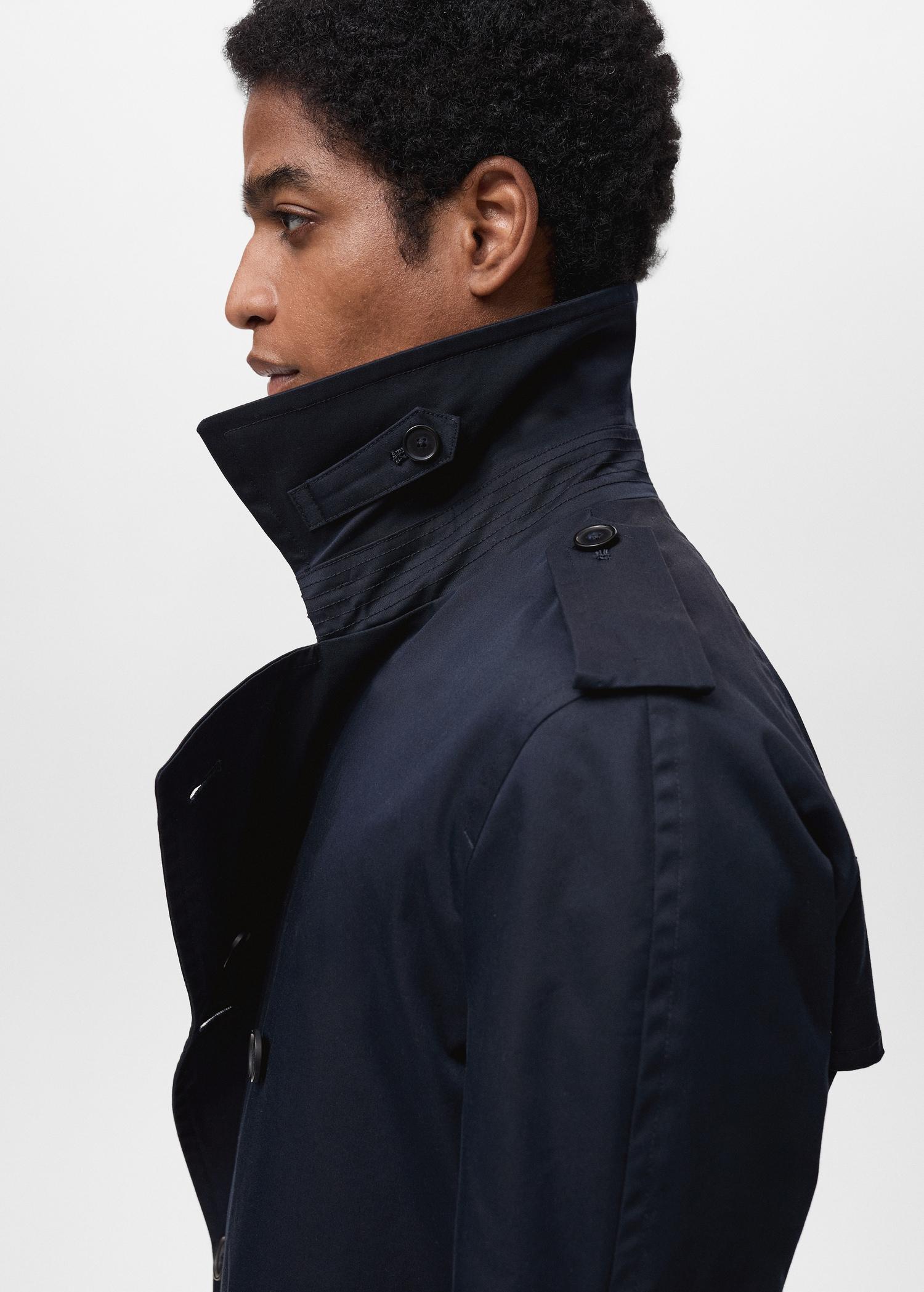 Water-repellent belted trench coat - Men | MANGO USA Product Image