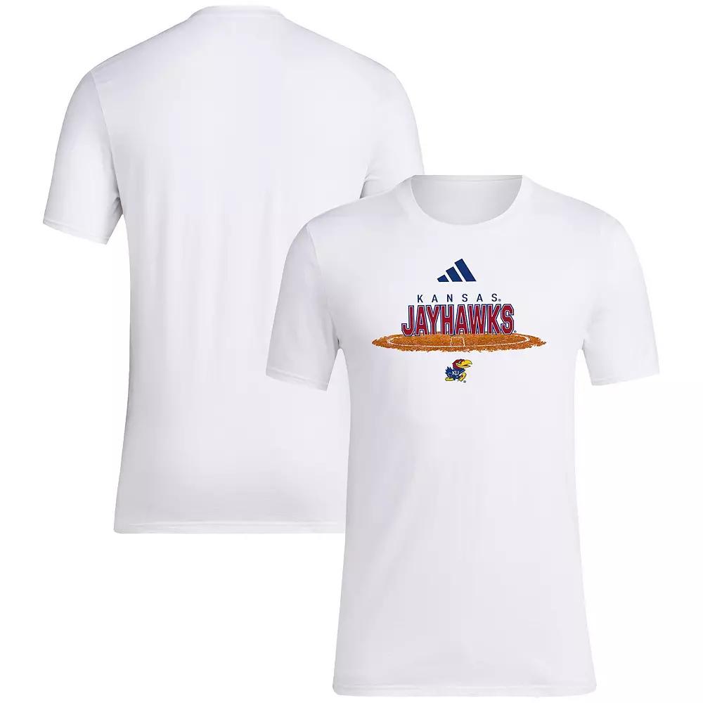 Men's adidas White Kansas Jayhawks Softball Pitcher's Circle T-Shirt, Size: 3XL Product Image