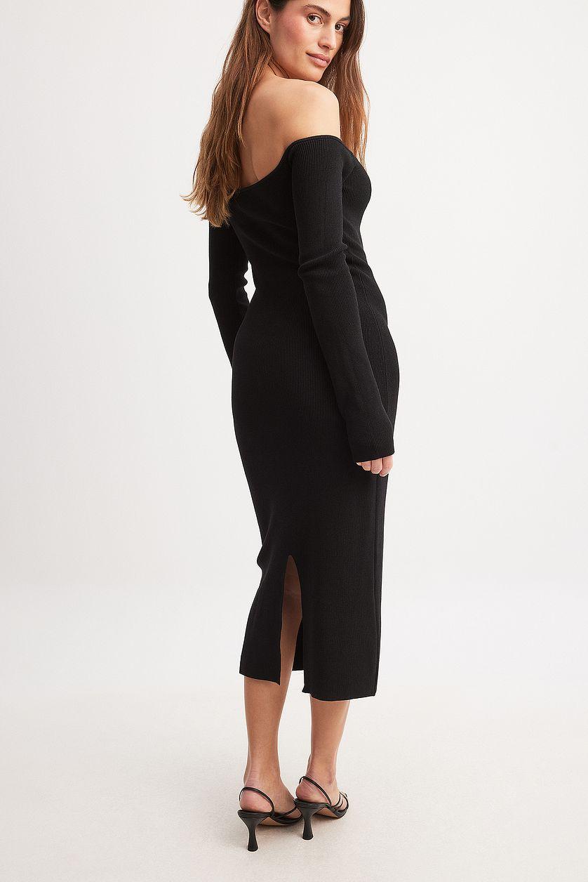 Offshoulder Knitted Midi Dress Product Image