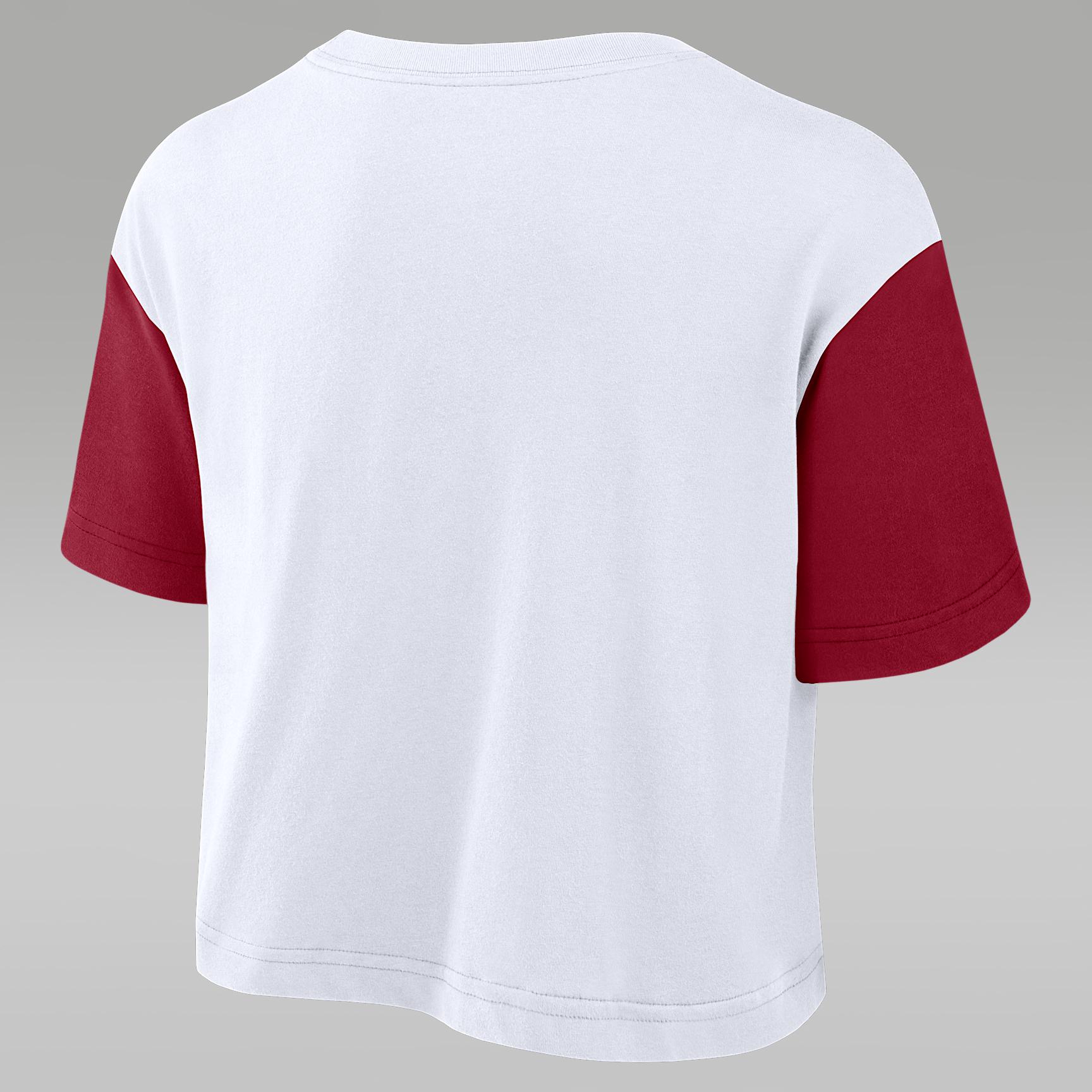 Women's Oklahoma Script Jordan Brand Dri-FIT College Cropped T-Shirt Product Image
