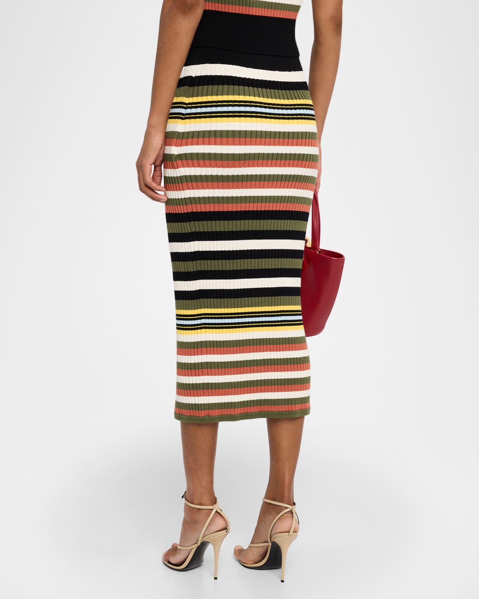 Cadence Faux Wrap Striped Knit Skirt Product Image