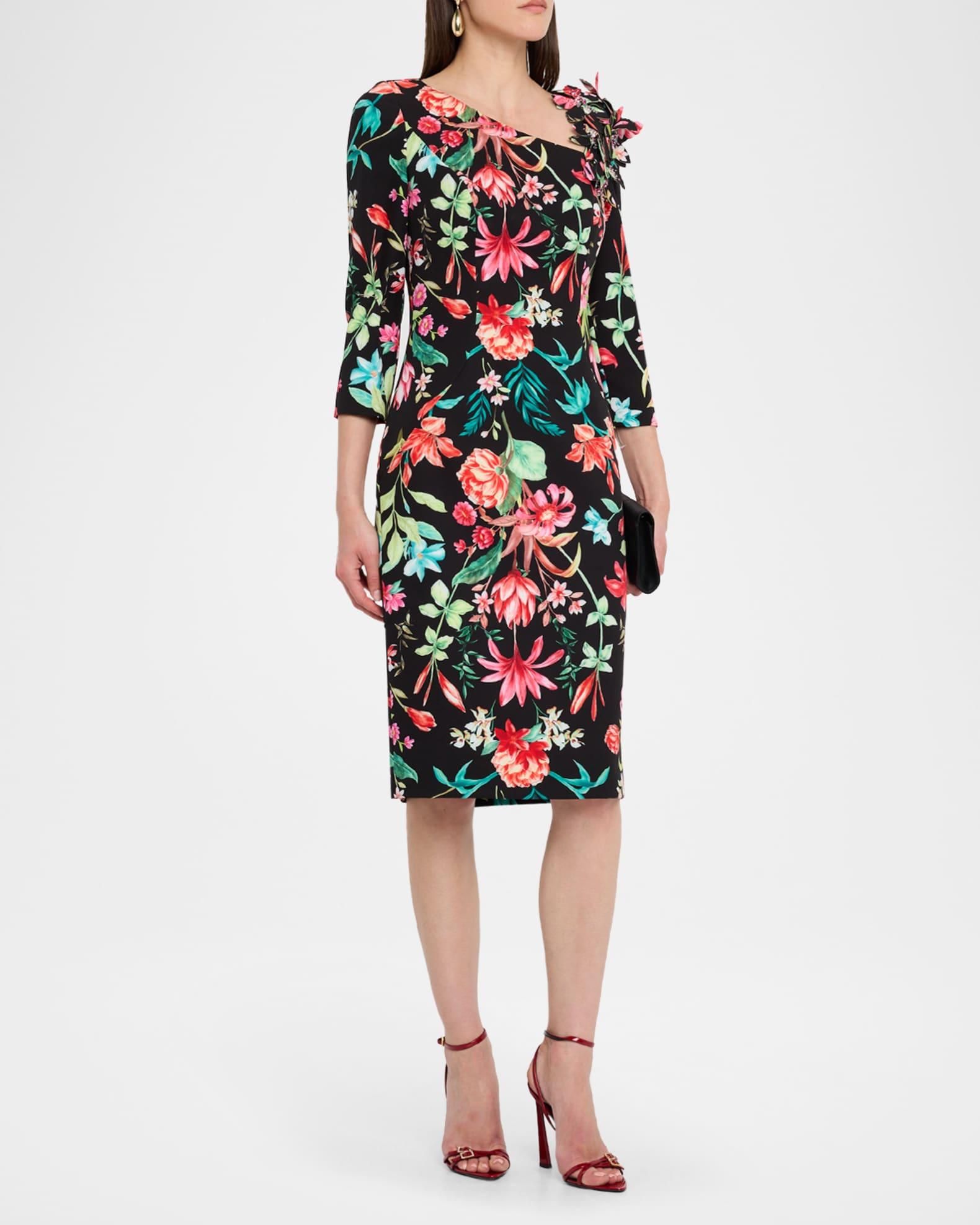 Bodycon Floral-Print Scuba Dress Product Image