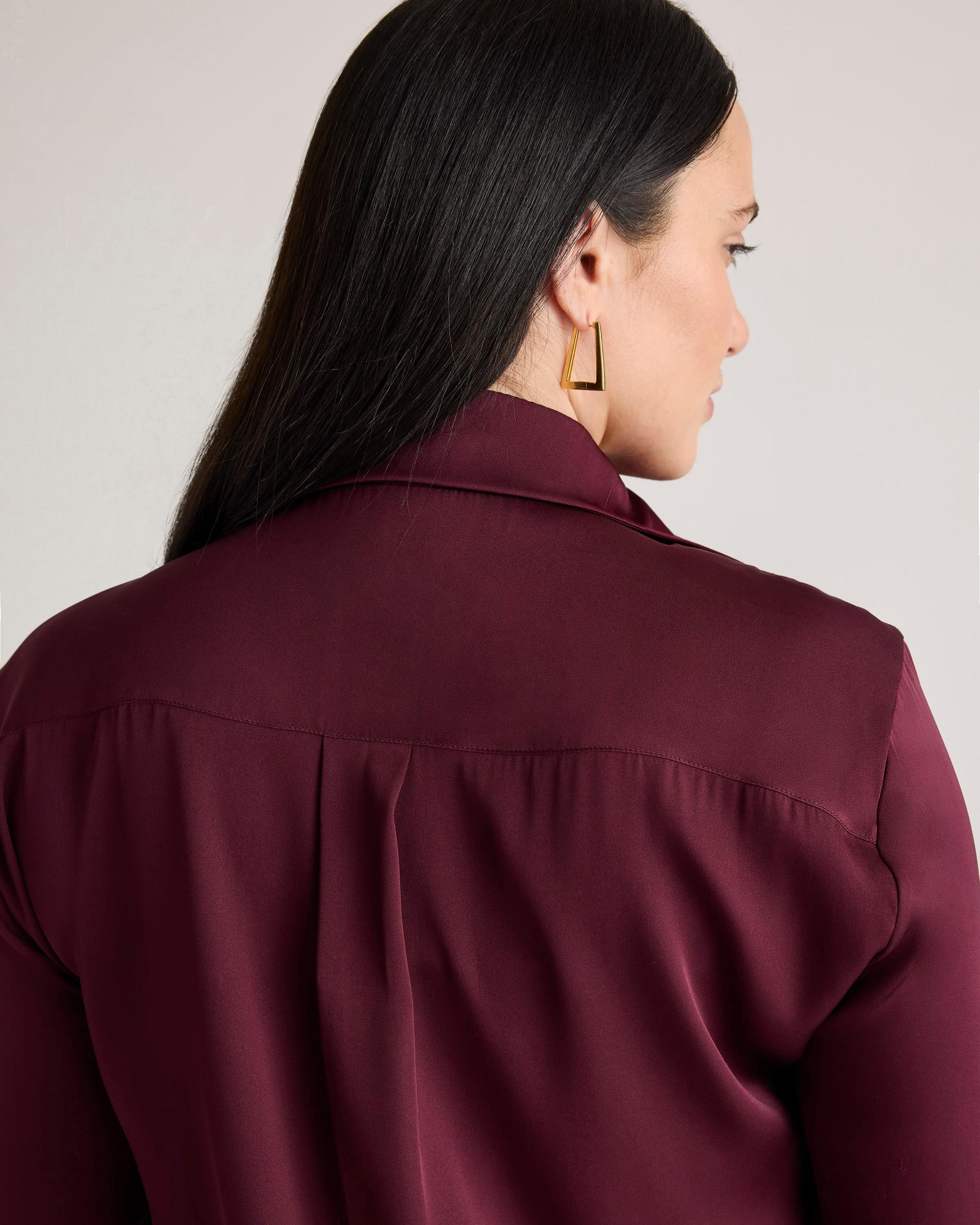 Quince | Women's Washable Stretch Silk Notch Collar Blouse Product Image