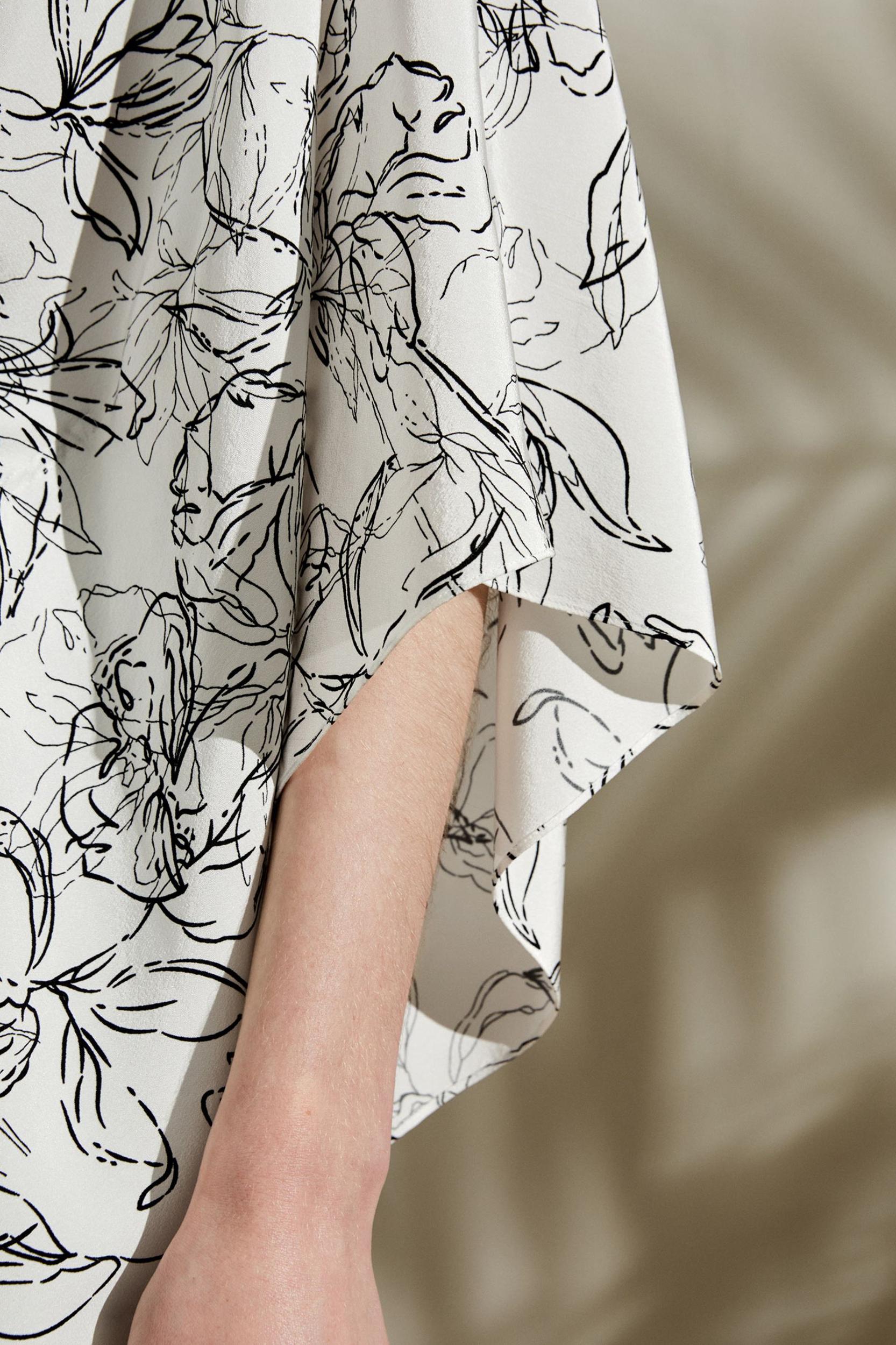 Floral Sketch Silk Cardigan Product Image