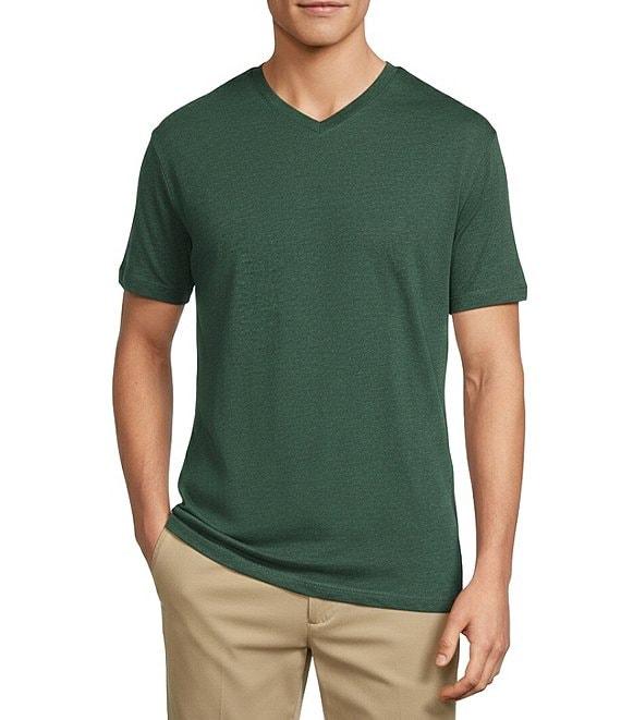 Roundtree & Yorke Big & Tall Solid Cloud Short Sleeve V-Neck T-Shirt Product Image