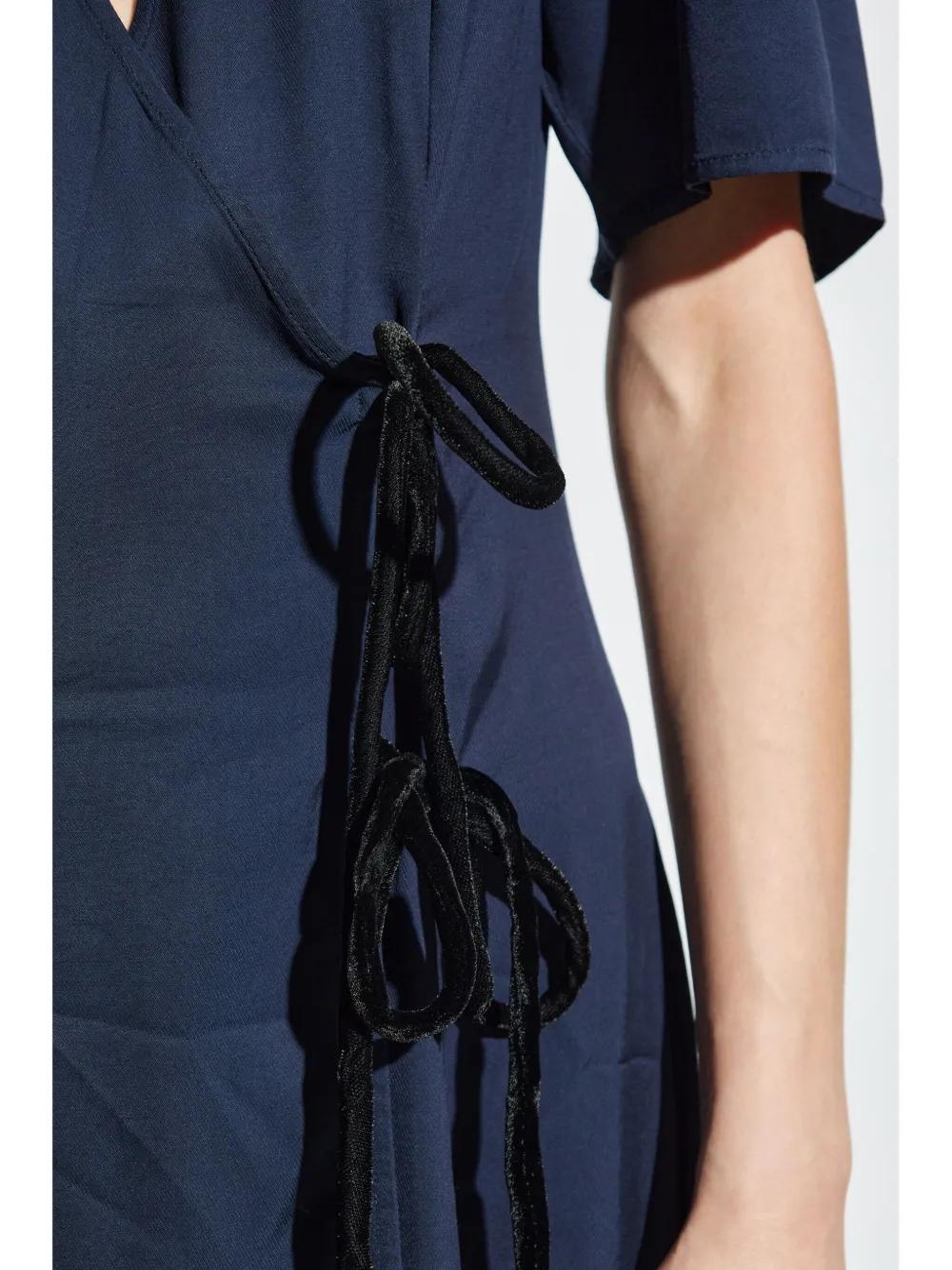 wrap twill midi dress Product Image