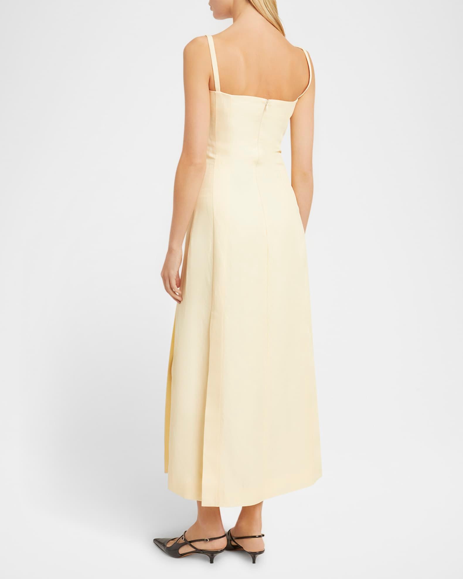 Candice Long Buttoned Linen Dress Product Image