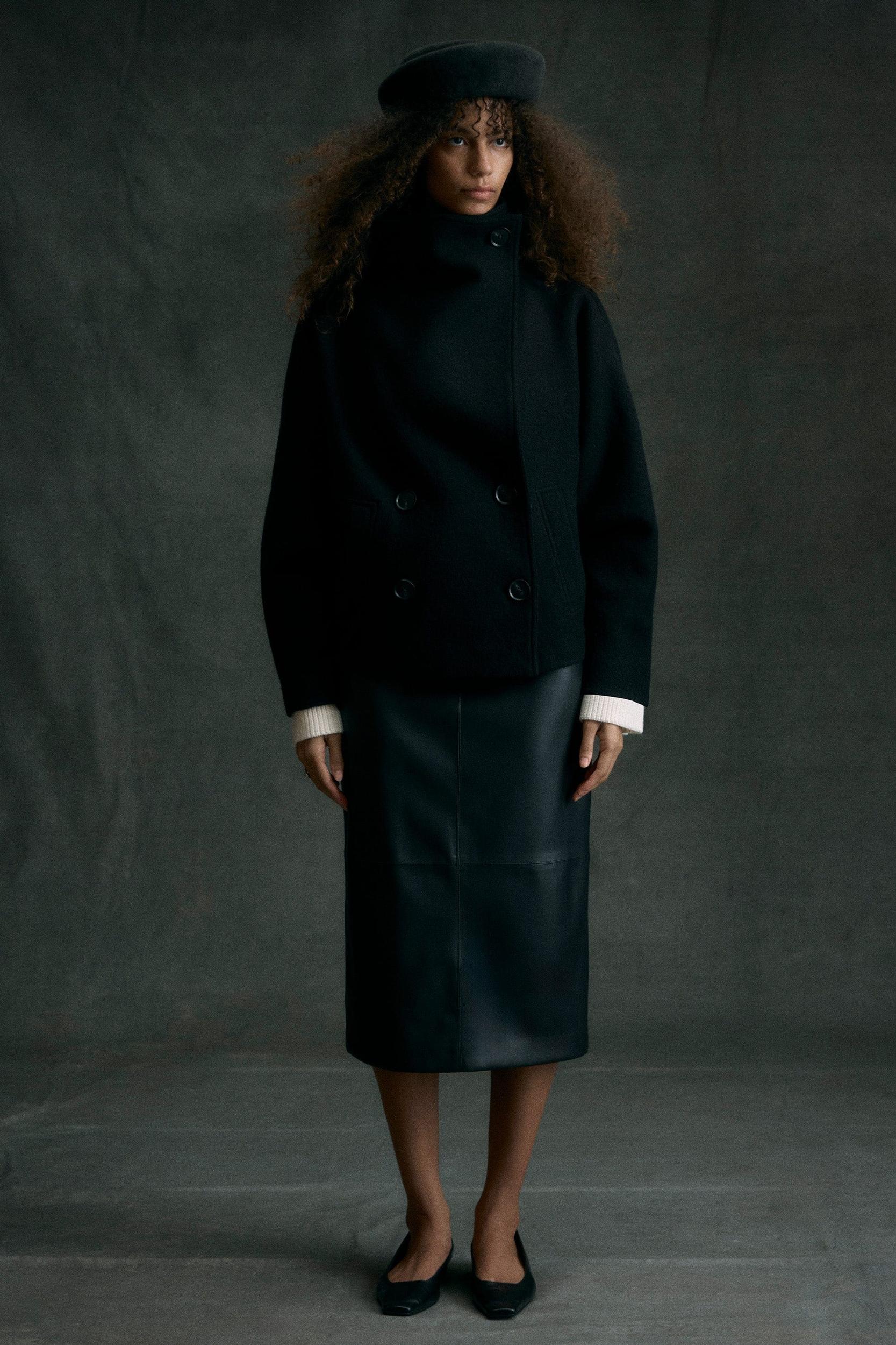 Vashti Wool-Blend Collared Peacoat Product Image