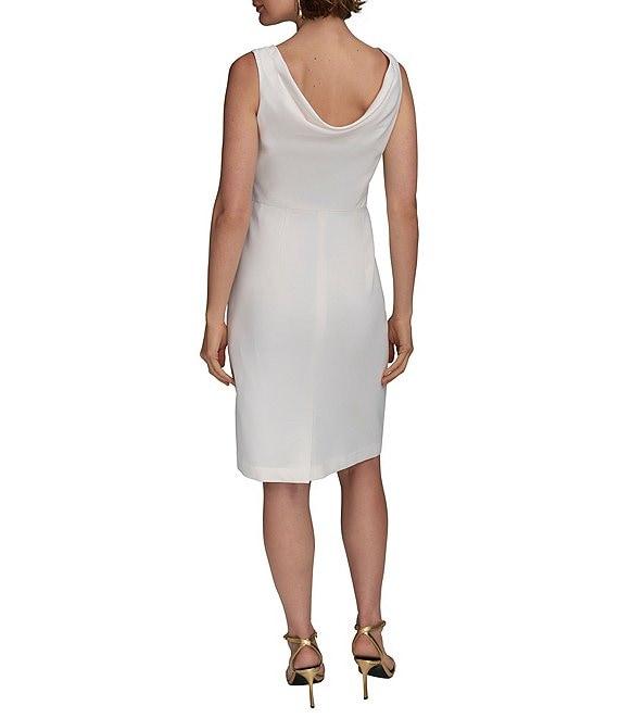 Donna Karan Boat Neck Chain Belt Sheath Dress Product Image