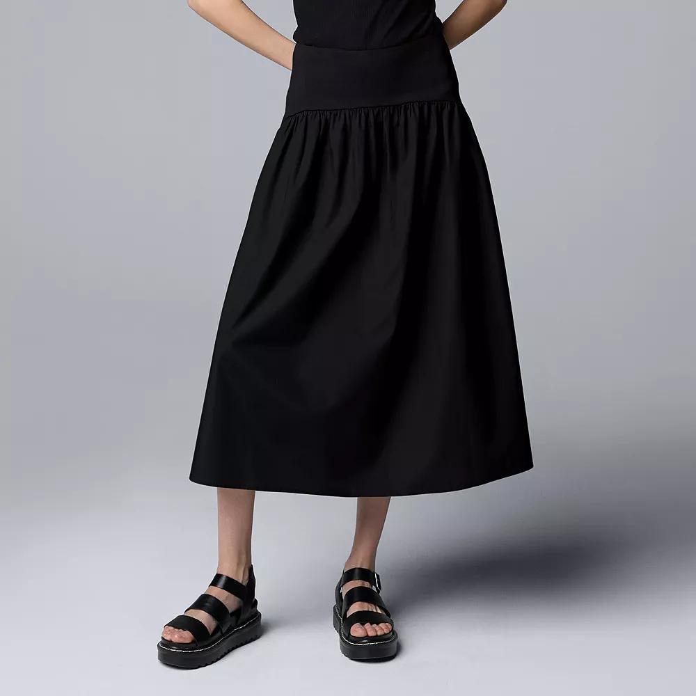 Women's Simply Vera Vera Wang Mixed Media Skirt, Size: XS, Black Product Image