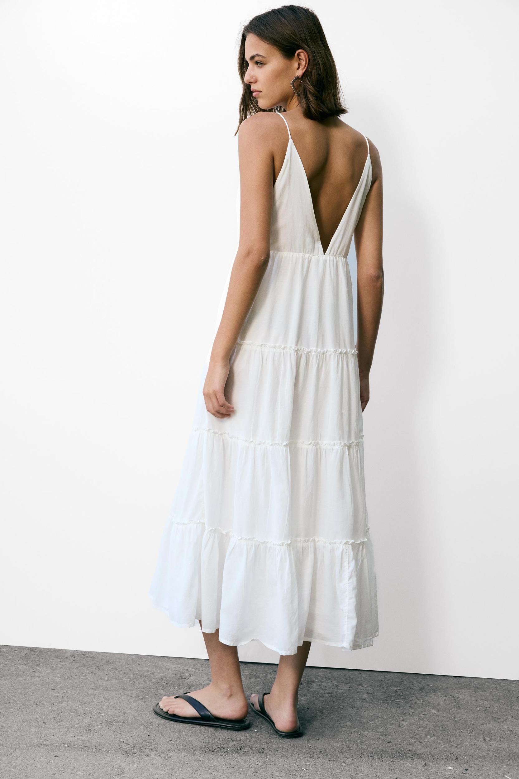 Embroidered strap midi dress Product Image