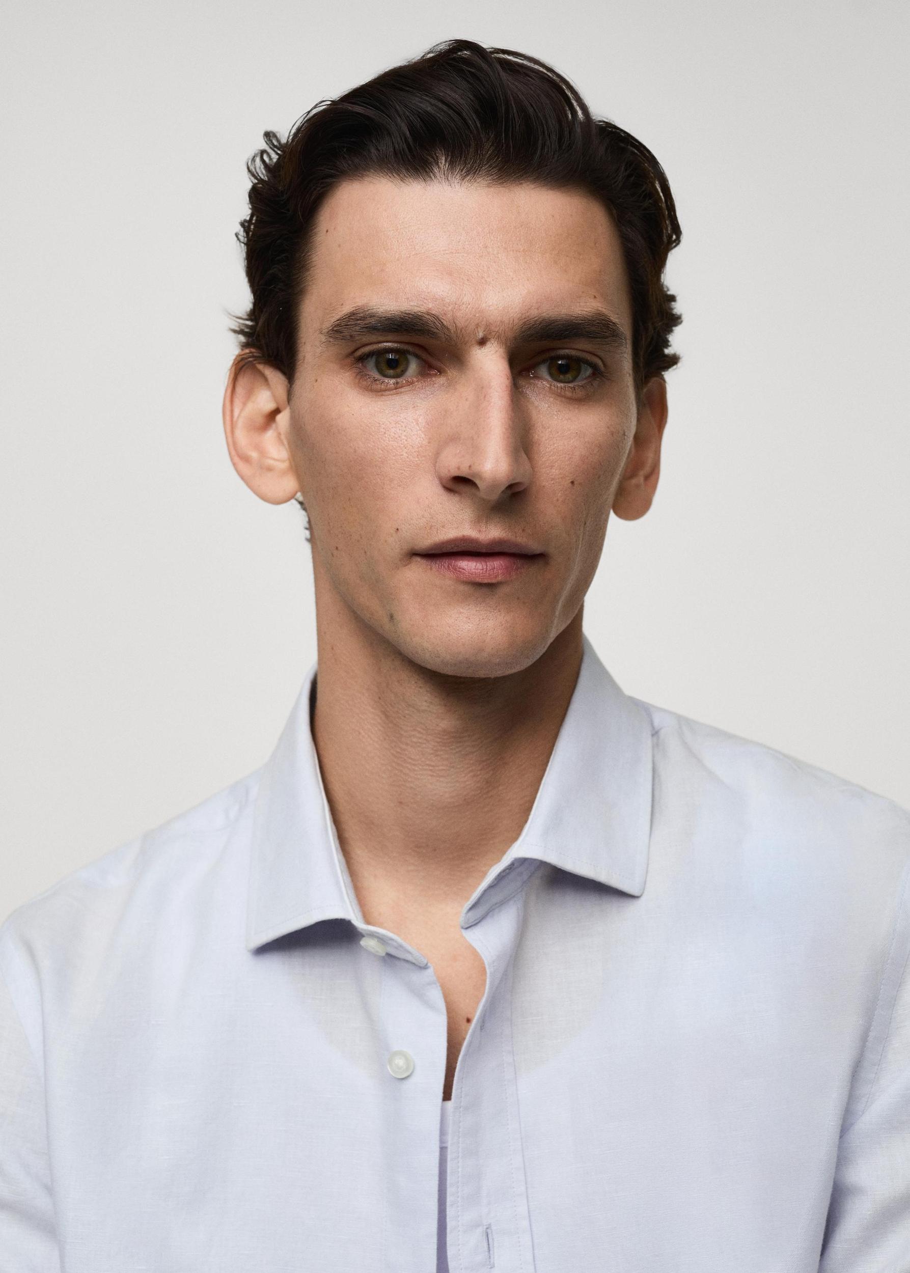 Classic-fit linen-blend shirt - Men | MANGO USA Product Image