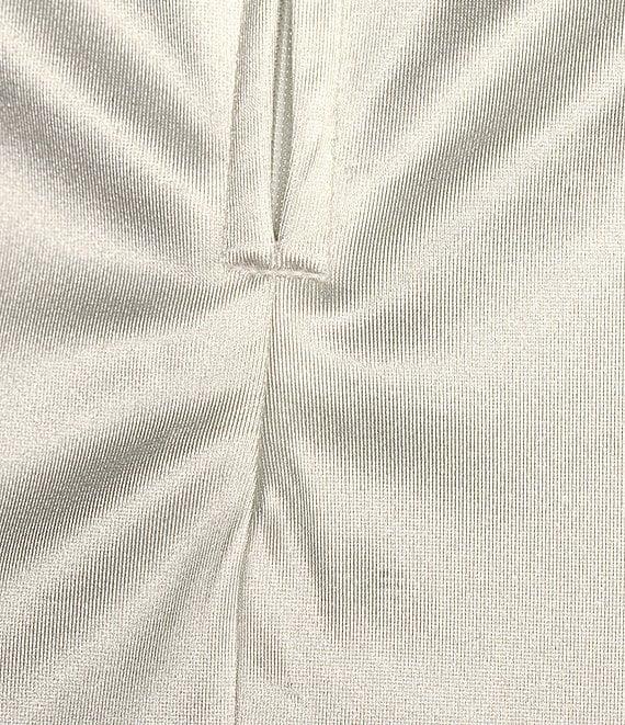 Honey and Rosie Sateen Square Neck Spaghetti Tie Strap Ruffle Midi Dress Product Image