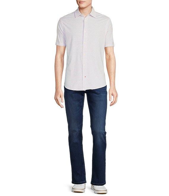 Cremieux Blue Label Stretch Jersey Printed Short Sleeve Coatfront Shirt Product Image