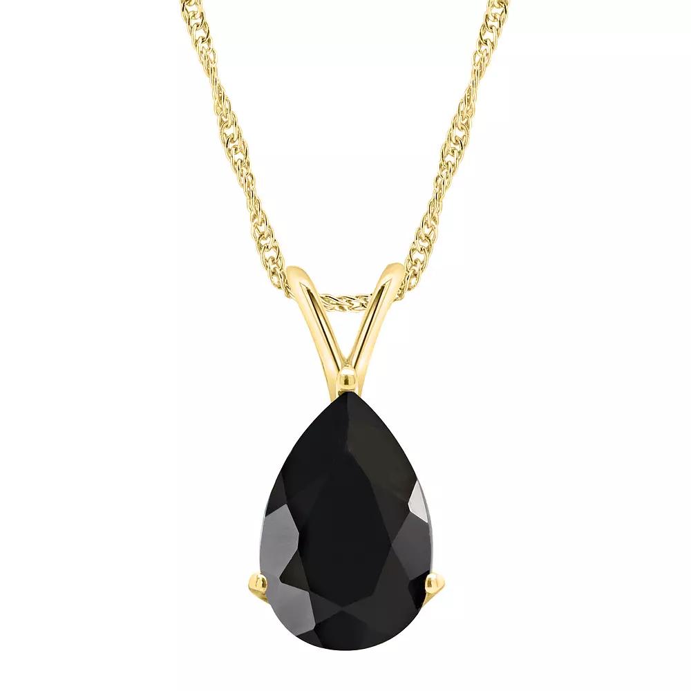 Alyson Layne 14k Gold Pear Cut Black Onyx Pendant Necklace, Women's, Size: 18" Product Image