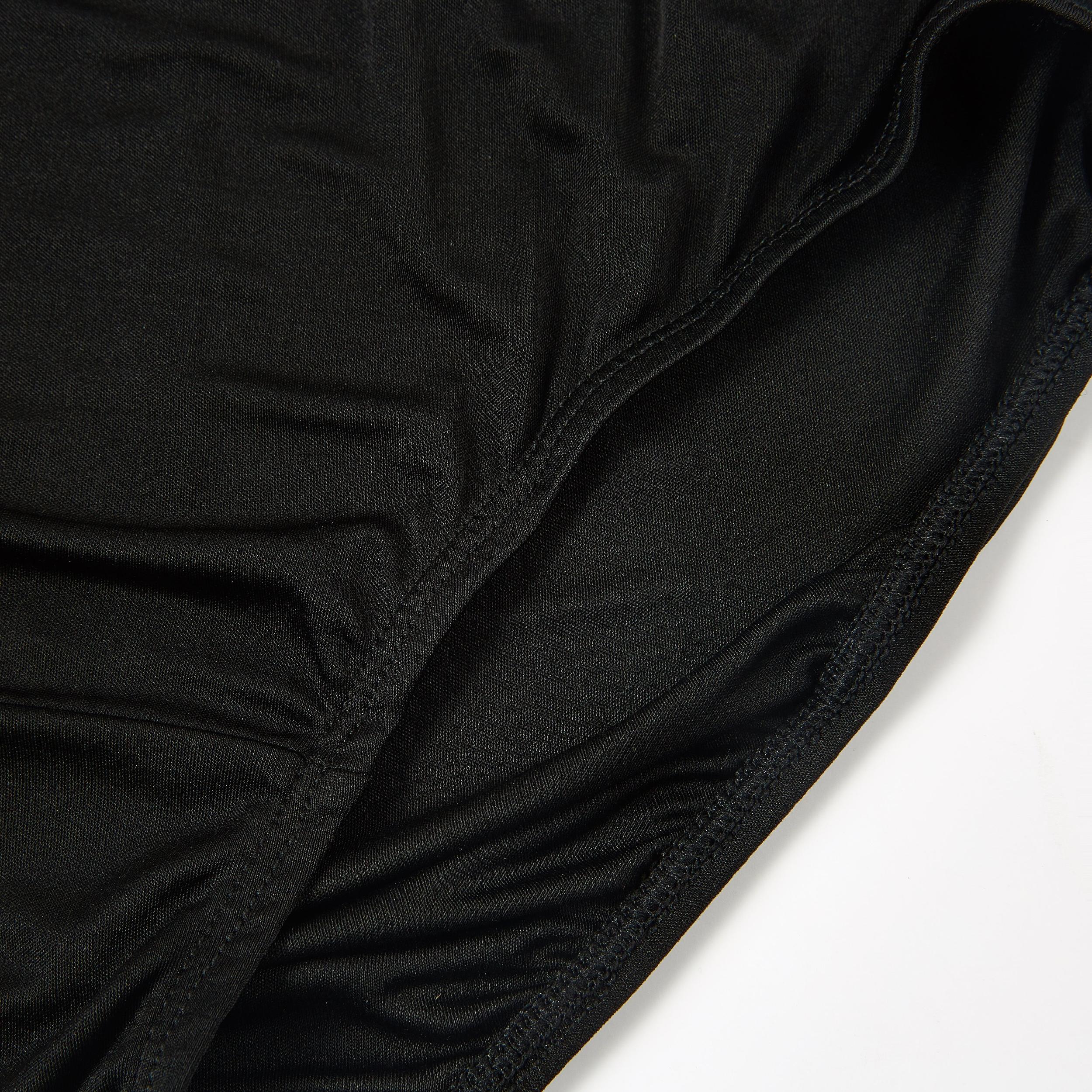 Knitted Silk Mid Rise French Cut Panties | Black Vodka | Shimmer Collection Product Image