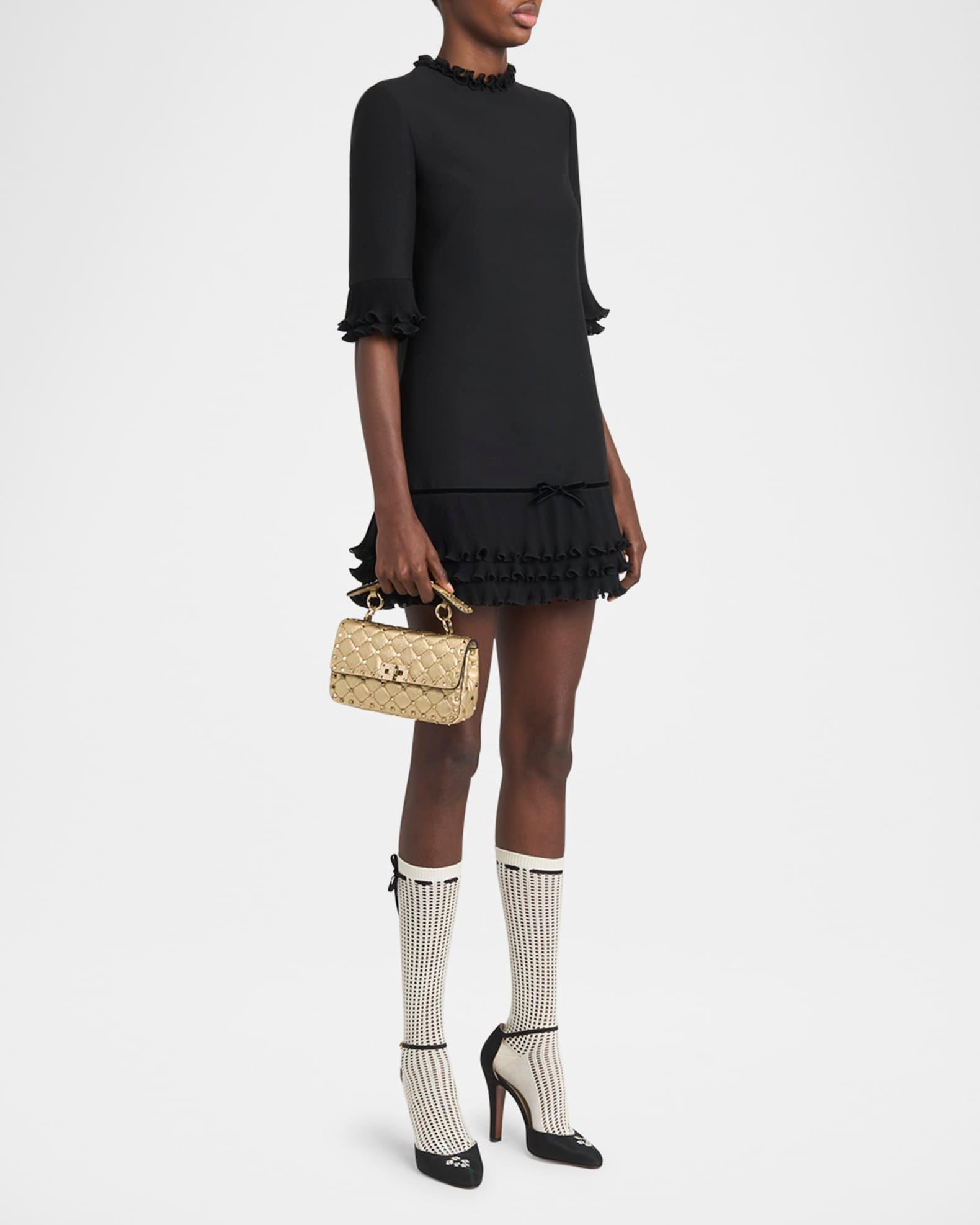 Quilted Laminated Leather Rockstud Shoulder Bag Product Image