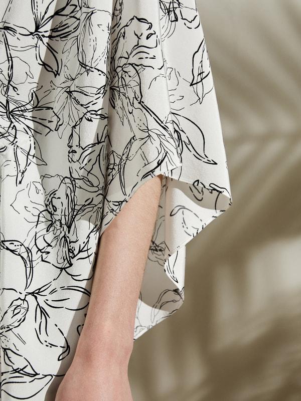 Floral Sketch Silk Cardigan Product Image