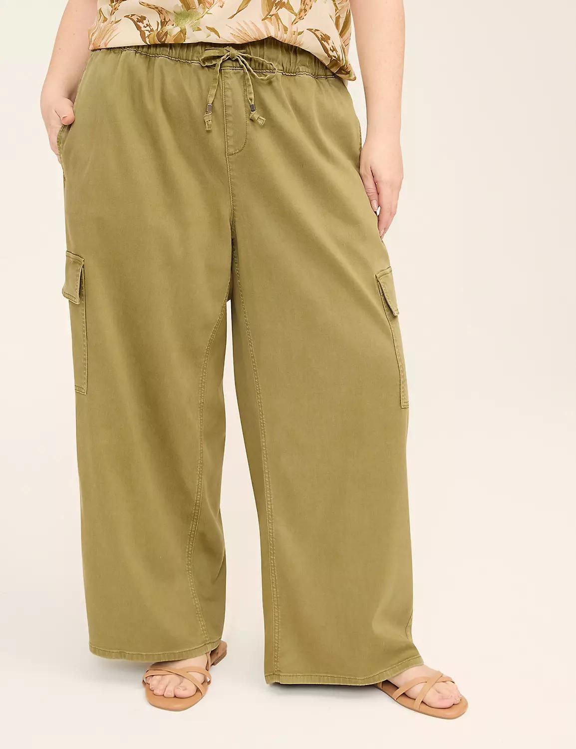 Pull-On Fit Lightweight Denim Relaxed Straight Cargo Jean Product Image