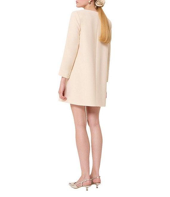 Tara Jarmon Rheala Split V-Neck Long Sleeve Heart Dress Product Image