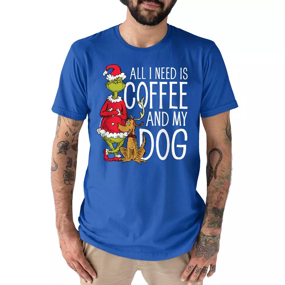 Men's Dr. Seuss The Grinch "All I Need Is Coffee And My Dog" Tee,  Product Image