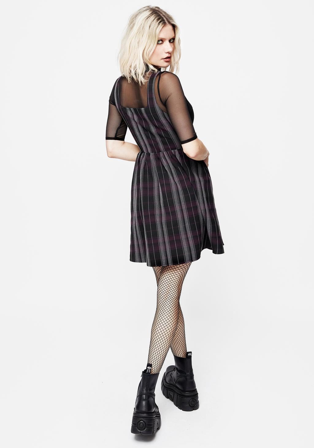 Gambit Check Wrap Suspender Mini Dress Product Image