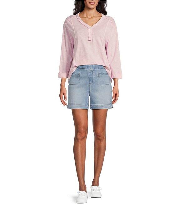 Westbound The High Rise Fit Pull-On Denim Shorts Product Image