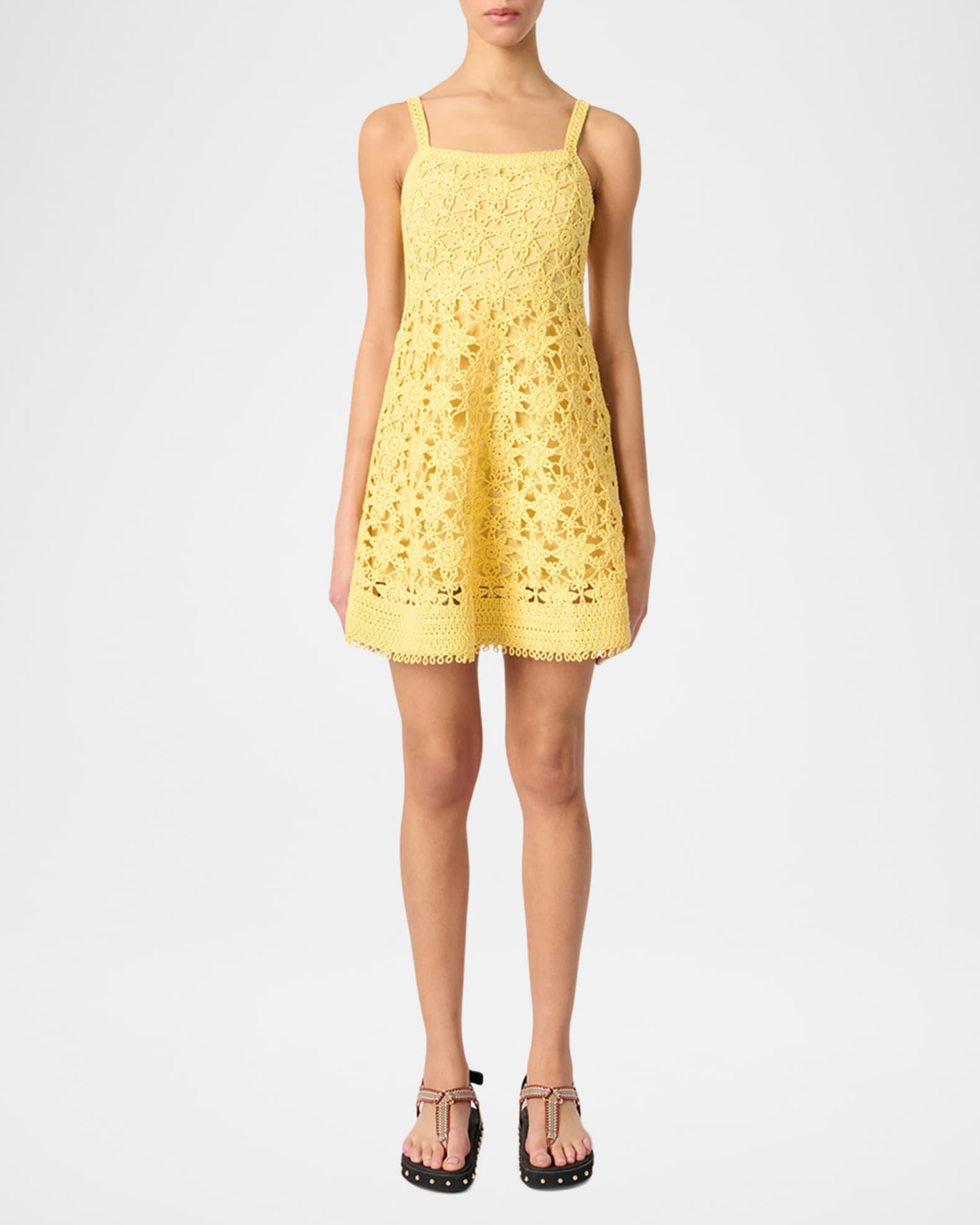 Rust Crochet Mini Dress Product Image