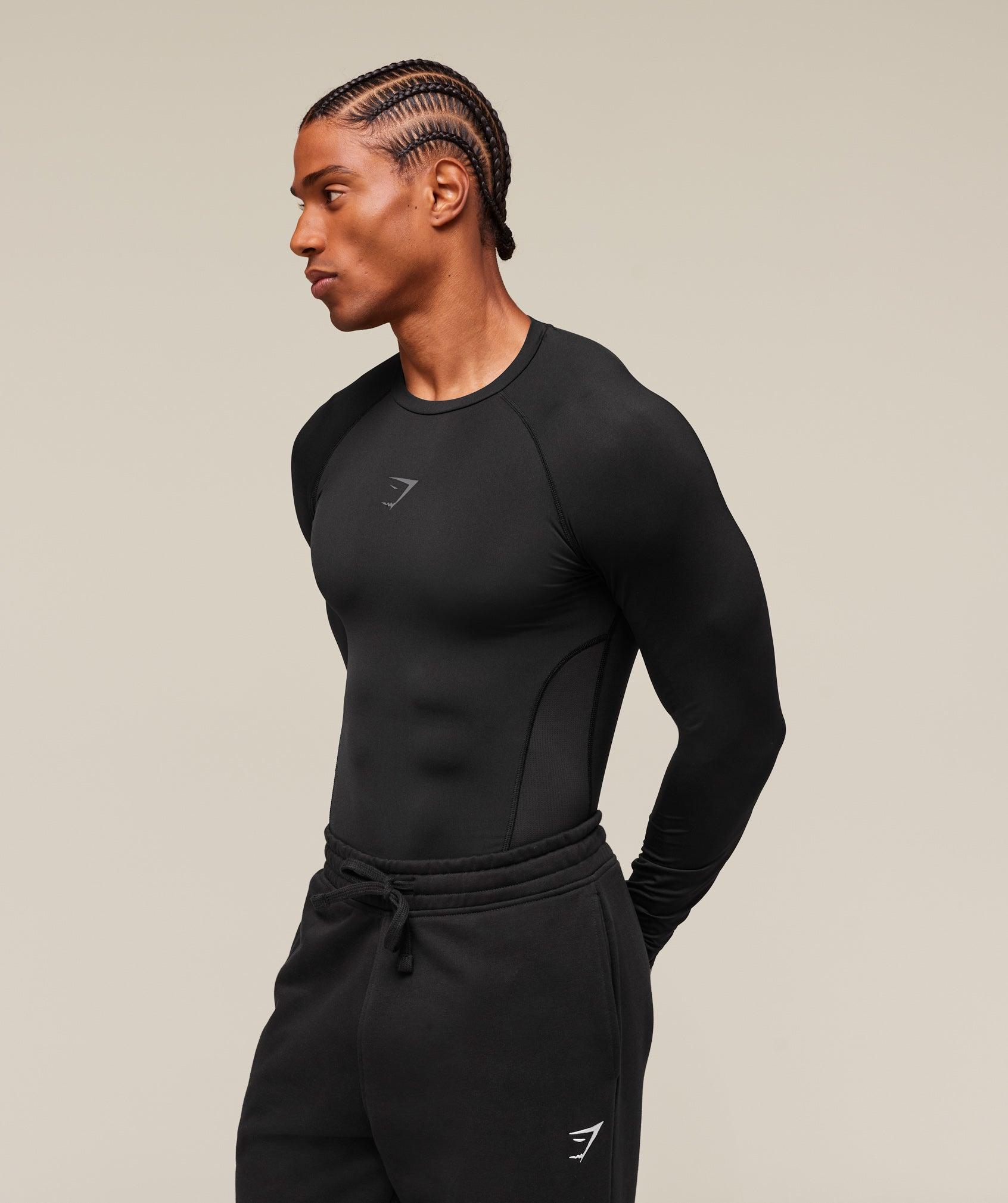 Gymshark Element Baselayer Long Sleeve T-Shirt - Black Male Product Image