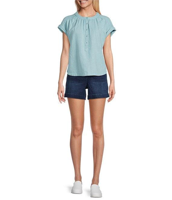 Westbound Cap Sleeve Henley Top Product Image