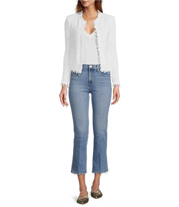 IRO Shavani Boucle Knit Fringed Edge Trim Long Sleeve Open-Front Jacket Product Image