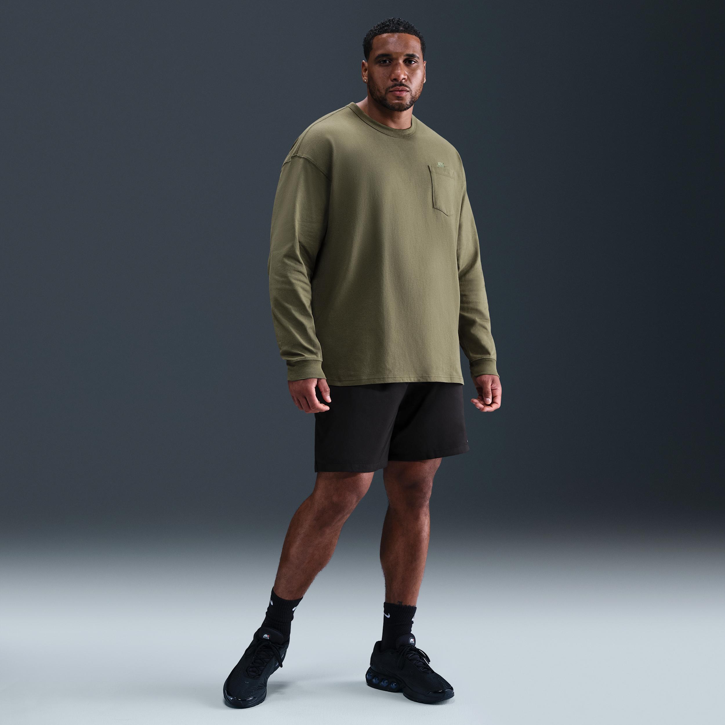 Mens Nike Sportswear Premium Essentials Long-Sleeve Pocket T-Shirt | DR7929-222 Product Image